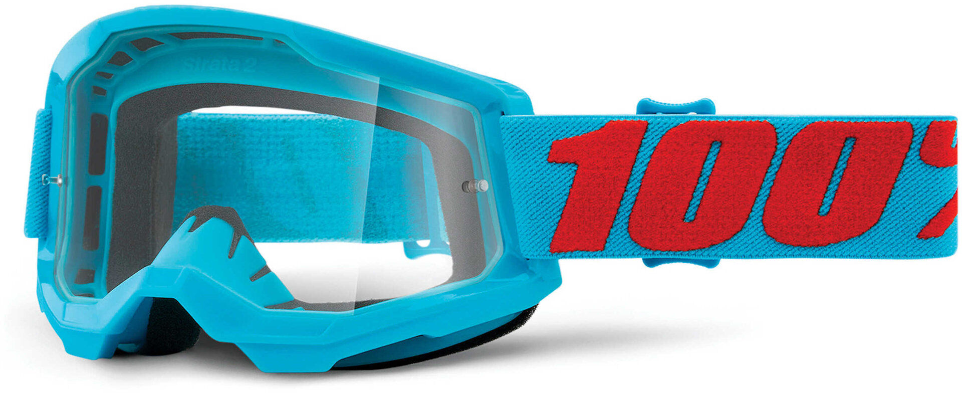 100% Strata 2 Clear Gafas de motocross - Rojo Azul (un tamaño)