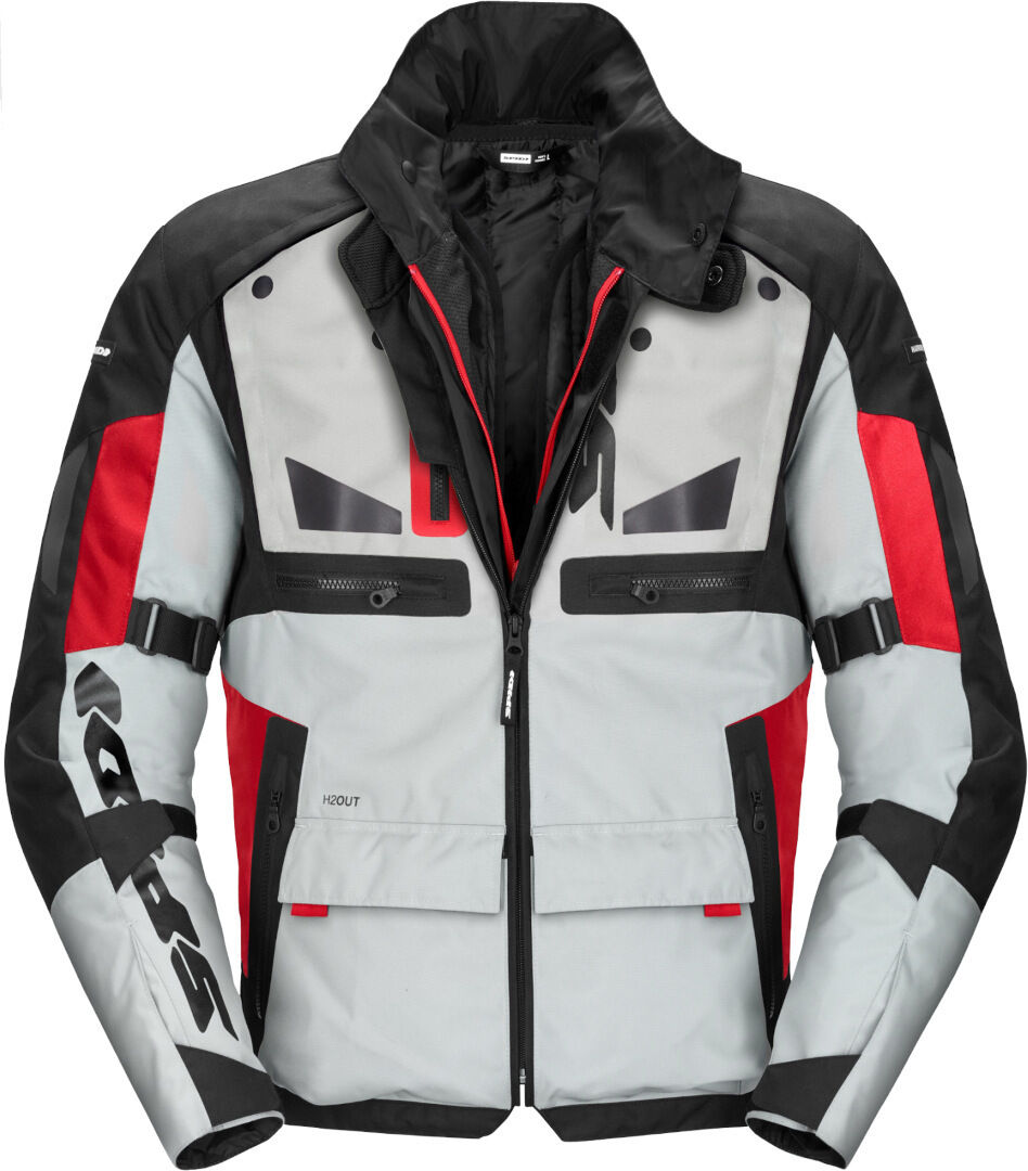 Spidi Crossmaster Chaqueta textil para motocicleta - Blanco Rojo (XL)