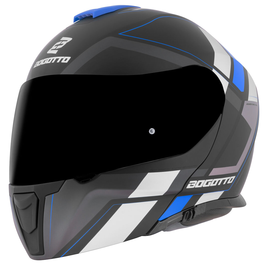 Bogotto FF403 Murata casco abatible - Negro Azul (XL)
