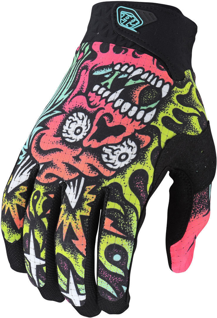 Lee Air Skull Demon Guantes de Motocross Juvenil - Verde Naranja (L)