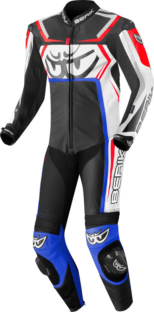 Berik Race-Tech Traje de cuero para motocicleta de una pieza - Negro Rojo Azul (60)