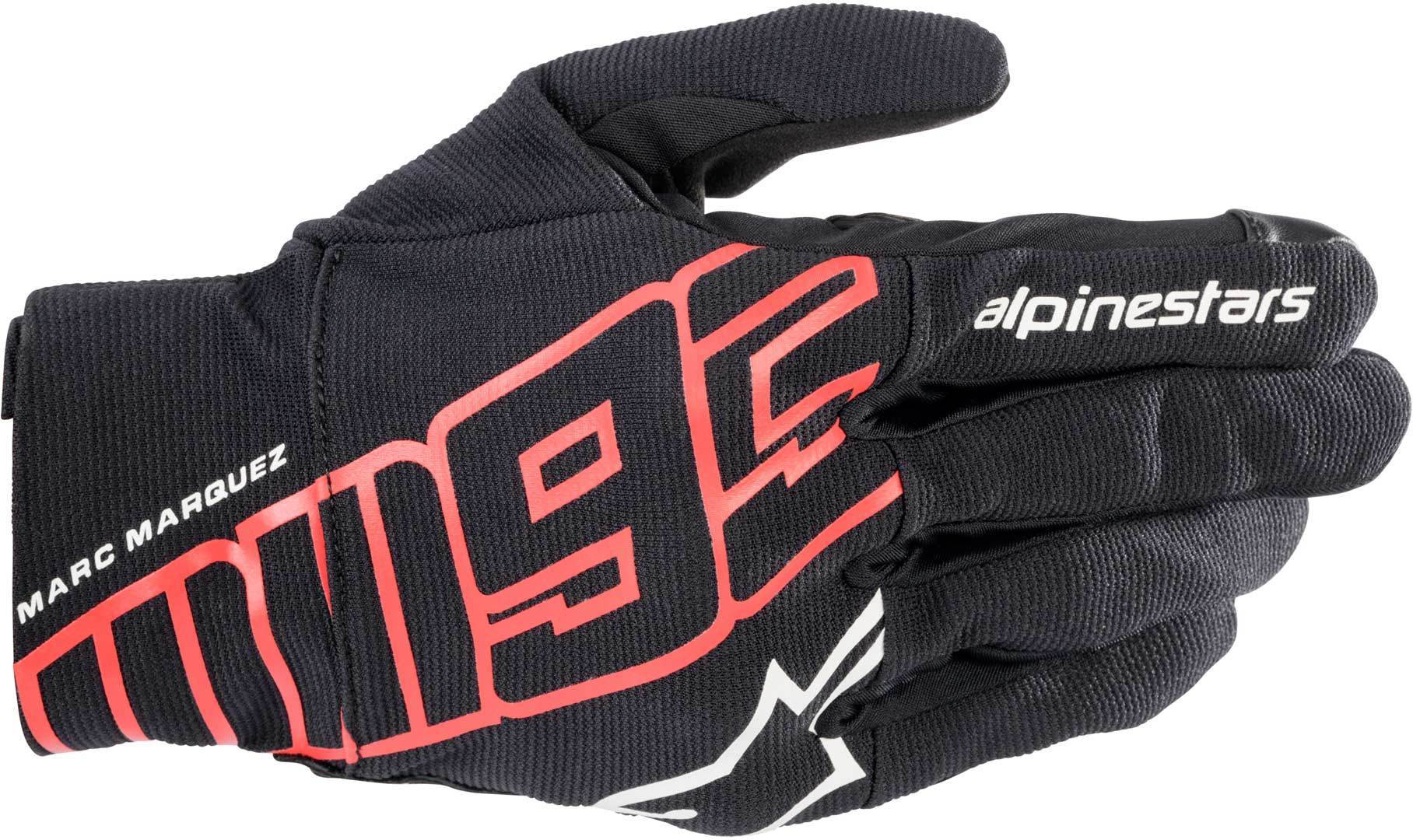 Alpinestars Aragon Guantes de motocicleta - Negro Rojo (3XL)