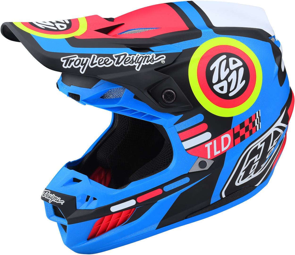 Lee SE5 Drop In MIPS Casco de motocross - Negro Rojo Azul (2XL)