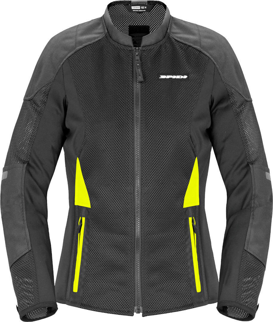 Spidi Super Net Chaqueta textil para motocicletas para damas - Negro Amarillo (XL)