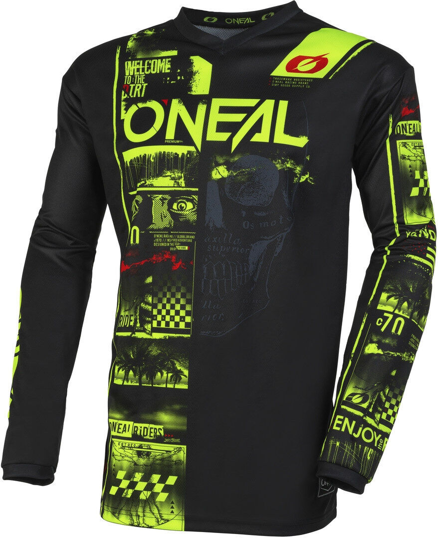 Oneal Element Attack Maillot Juvenil de Motocross - Negro Amarillo (L)