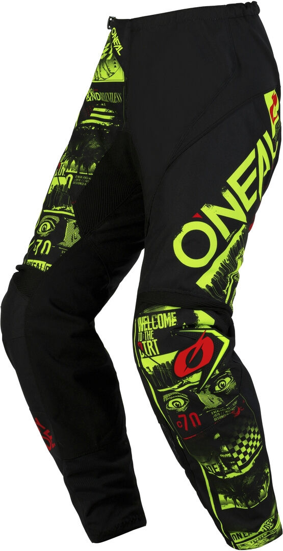 Oneal Element Attack Pantalones Juveniles de Motocross - Negro Amarillo (XL)