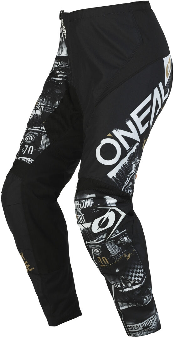 Oneal Element Attack Pantalones Juveniles de Motocross - Negro Blanco (XS)