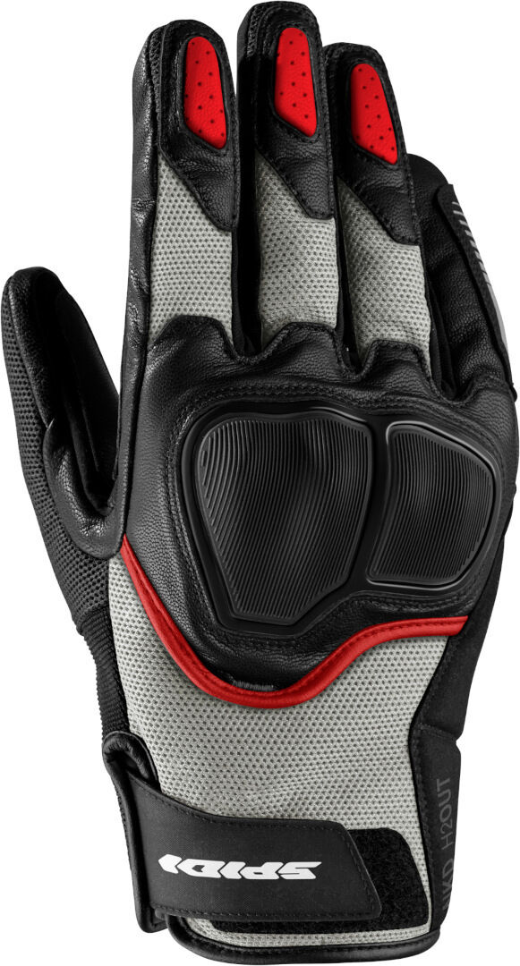 Spidi NKD H2OUT Guantes de motocicleta - Negro Gris Rojo (2XL)