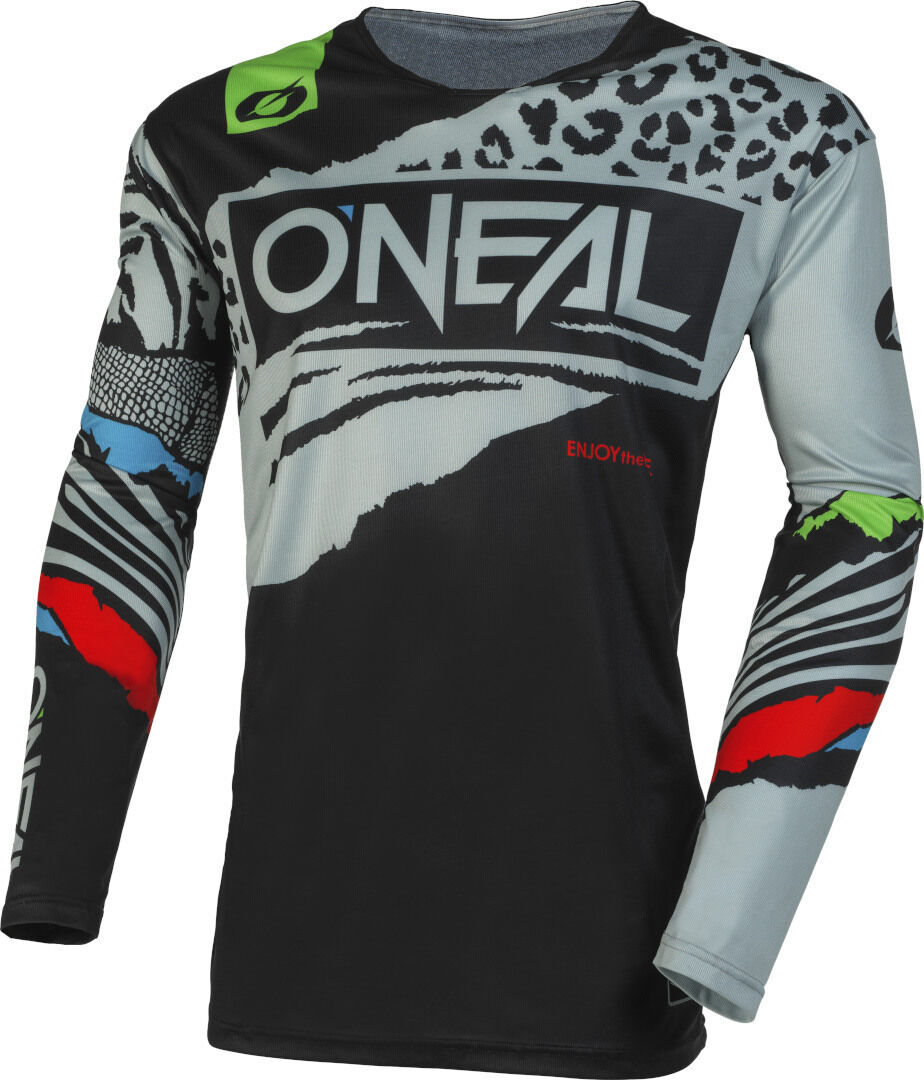 Oneal Mayhem Wild Maillot Juvenil de Motocross - Negro Gris (XL)