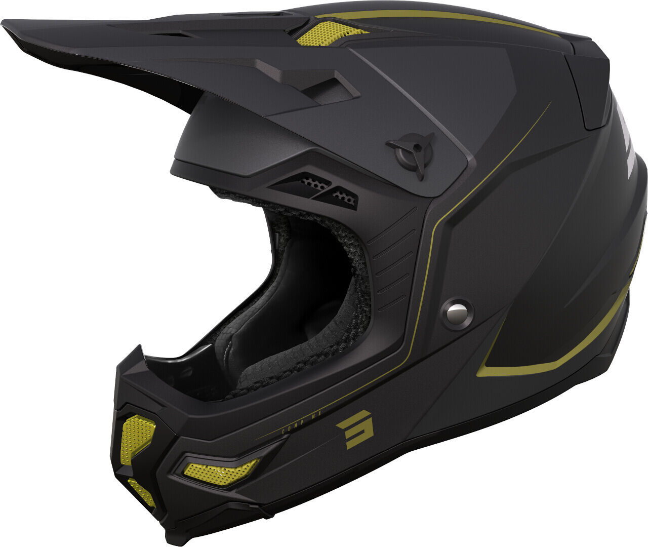 Shot Core Comp Casco de motocross - Negro Oro (L)