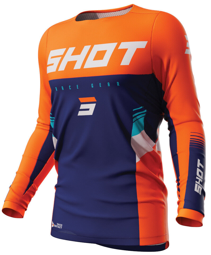 Shot Contact Tracer Maillot de Motocross - Azul Naranja (XL)