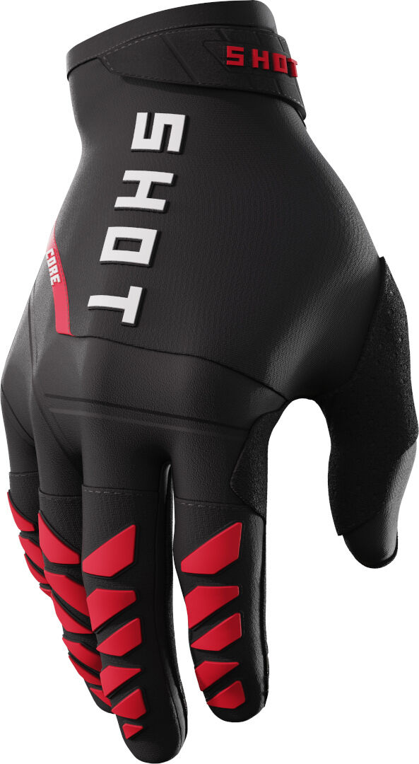 Shot Core Guantes de motocross - Negro Rojo (L)