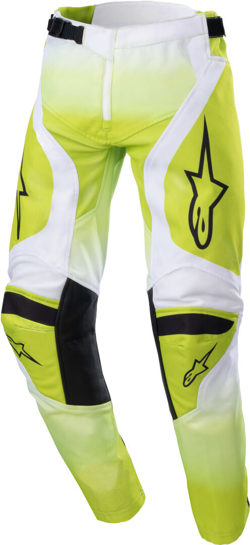 Alpinestars Racer Push Pantalones Juveniles de Motocross - Blanco Amarillo (XL)