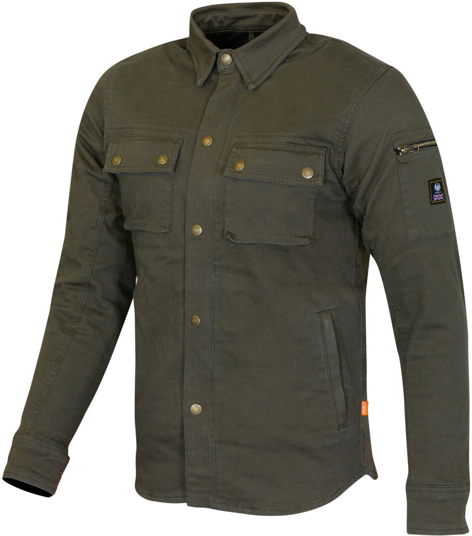 Merlin Brody D3O Camisa de motocicleta de una sola capa - Verde Marrón (L)