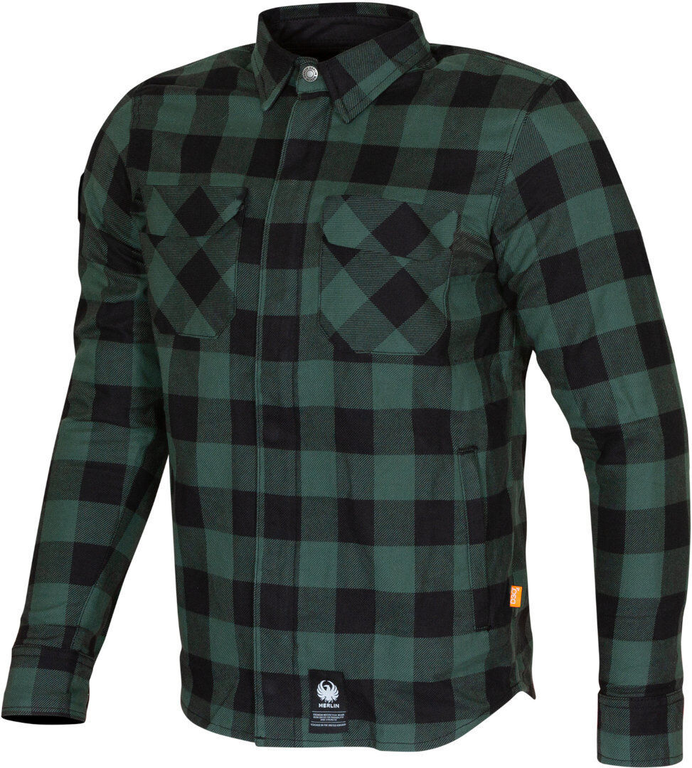 Merlin Sherbrook D30 Camisa de motocicleta de una sola capa - Negro Verde (XL)