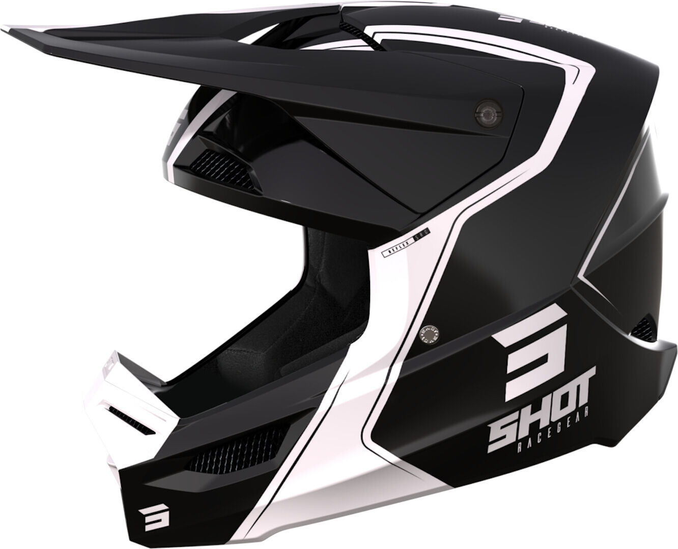 Shot Furious Reflex Casco de motocross - Negro Blanco (M)