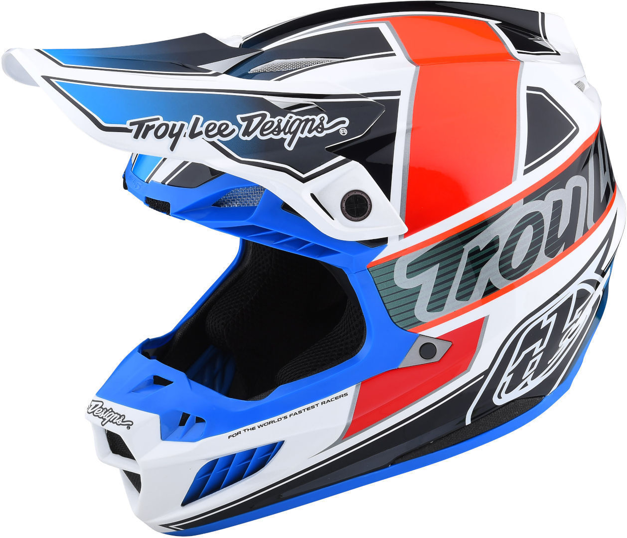 Lee SE5 Team MIPS Casco de motocross - Blanco Azul Naranja