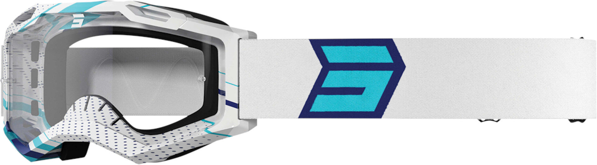 Shot Assault 2.0 Drop Gafas de motocross - Blanco Azul (un tamaño)