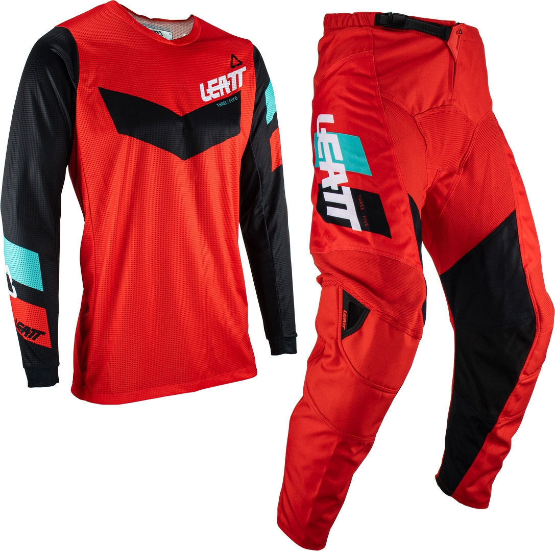 Leatt 3.5 Ride 2023 Jersey y pantalón de motocross - Negro Rojo (XL)