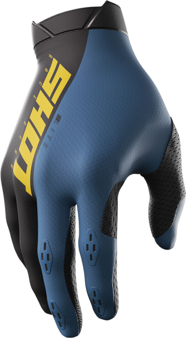 Shot Lite Guantes de motocross - Negro Azul (2XL)