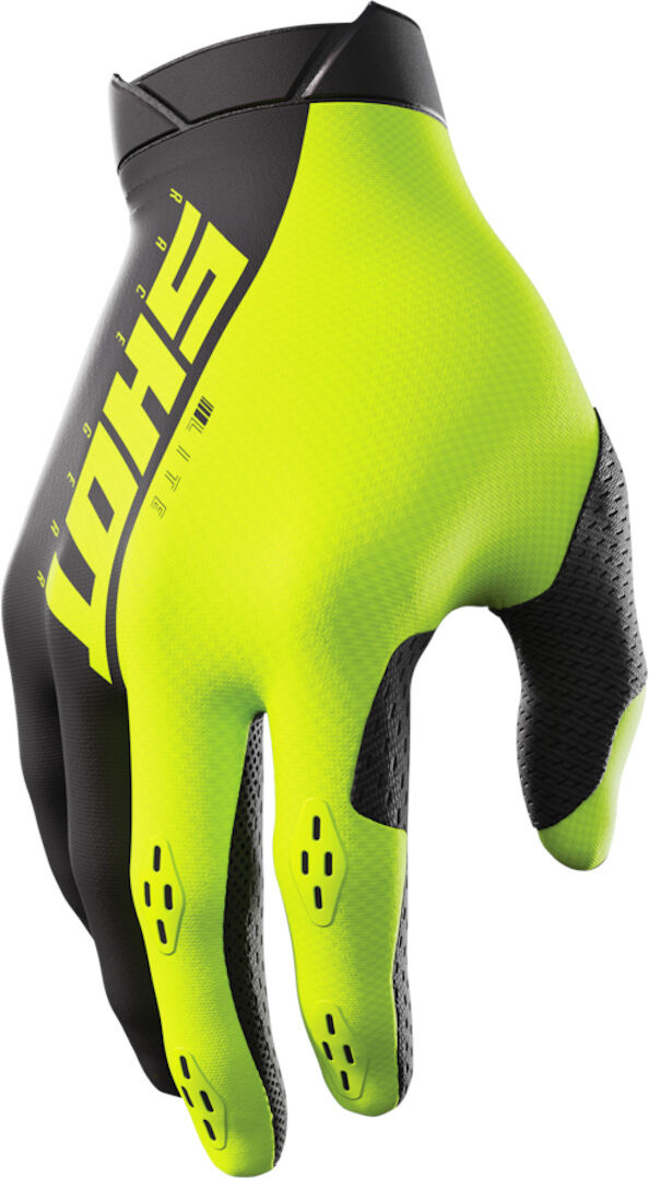 Shot Lite Guantes de motocross - Negro Amarillo (3XL)