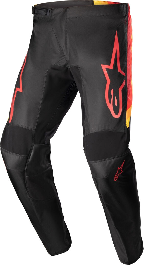 Alpinestars Fluid Corsa Pantalones de motocross - Negro Rojo Amarillo (34)