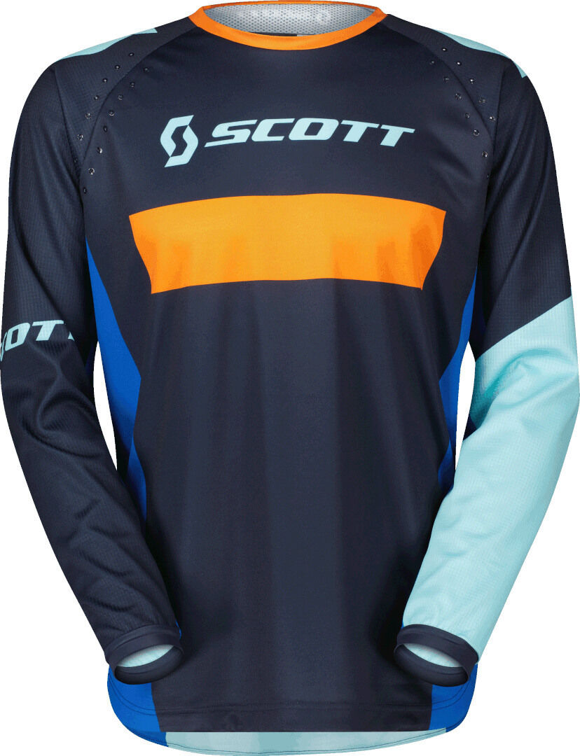 Scott 350 Race Evo 2023 Camiseta de Motocross para niños - Azul Naranja