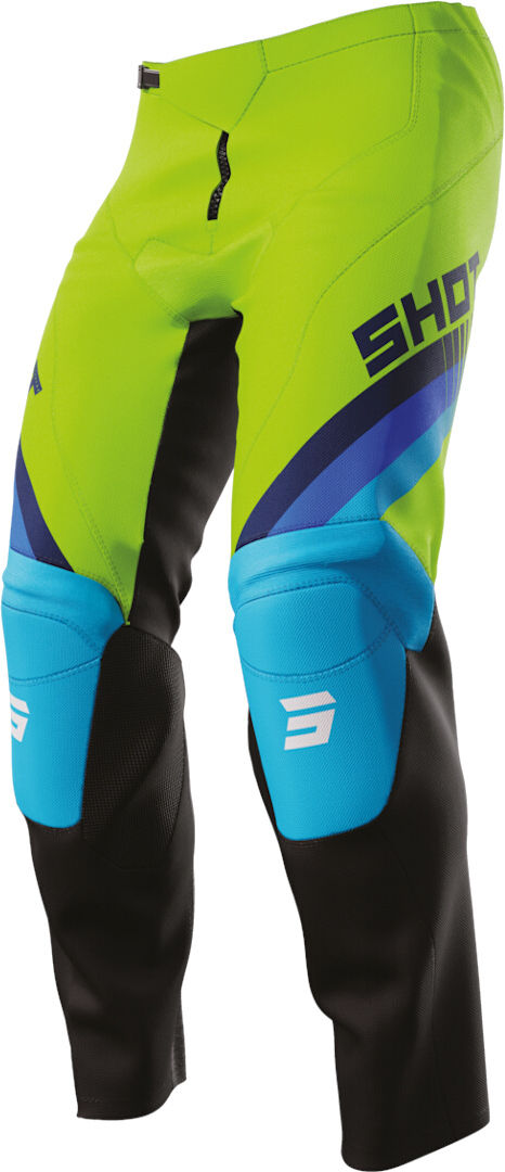 Shot Draw Tracer Pantalones de motocross para niños - Verde Azul (11 - 12 12 - 14 12/14 12 años 13 años)