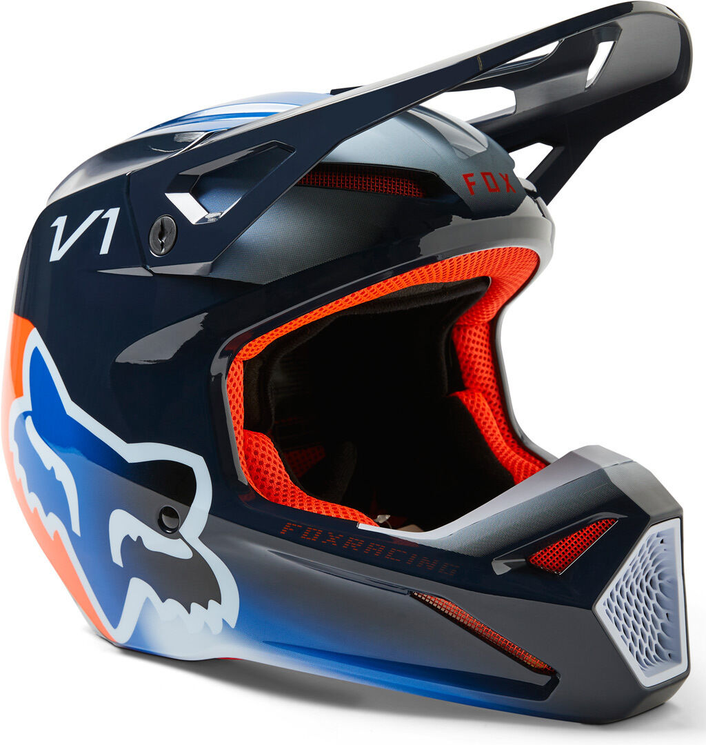 Fox V1 Toxsyk Casco de motocross - Azul (XS)