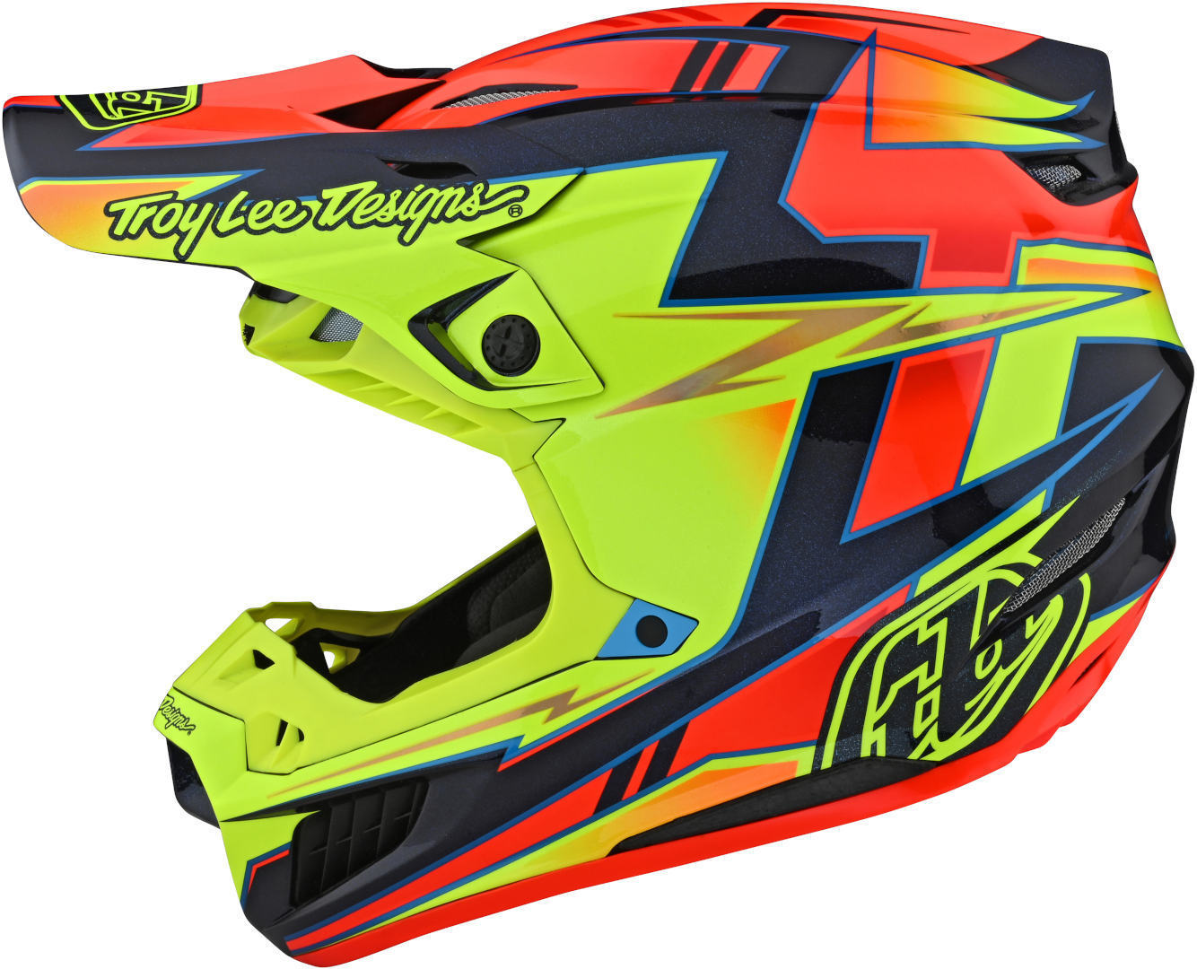 Lee SE5 MIPS Composite Graph 2022 Casco de motocross - Azul Amarillo (XL)