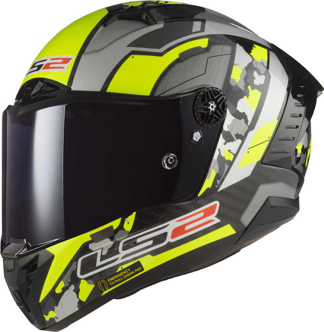 LS2 FF805 Thunder Space Carbon Casco - Gris Amarillo (L)