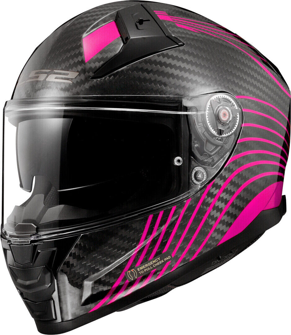 LS2 FF811 Vector II Carbon Flux Casco - Negro Lila