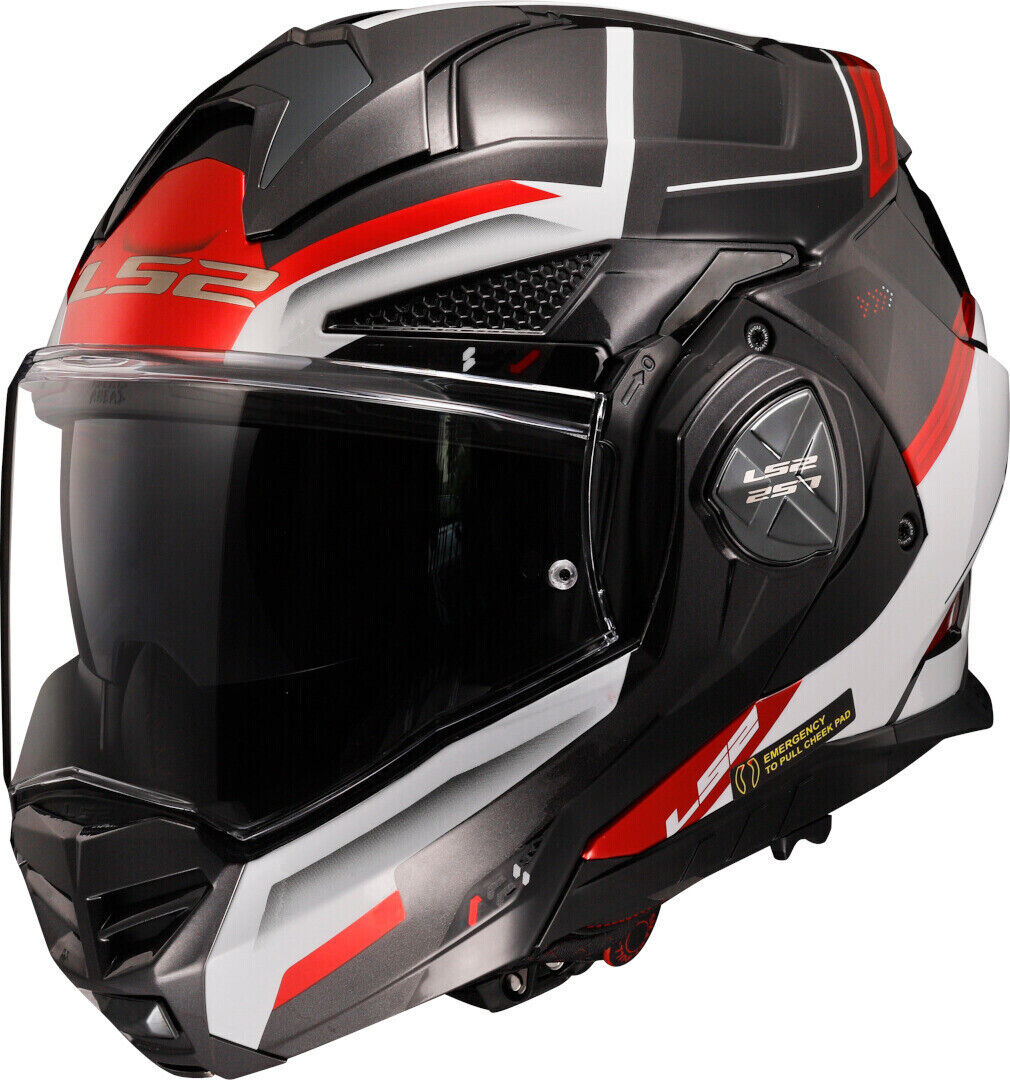 LS2 FF901 Advant X Spectrum Casco - Negro Blanco Rojo (2XL)