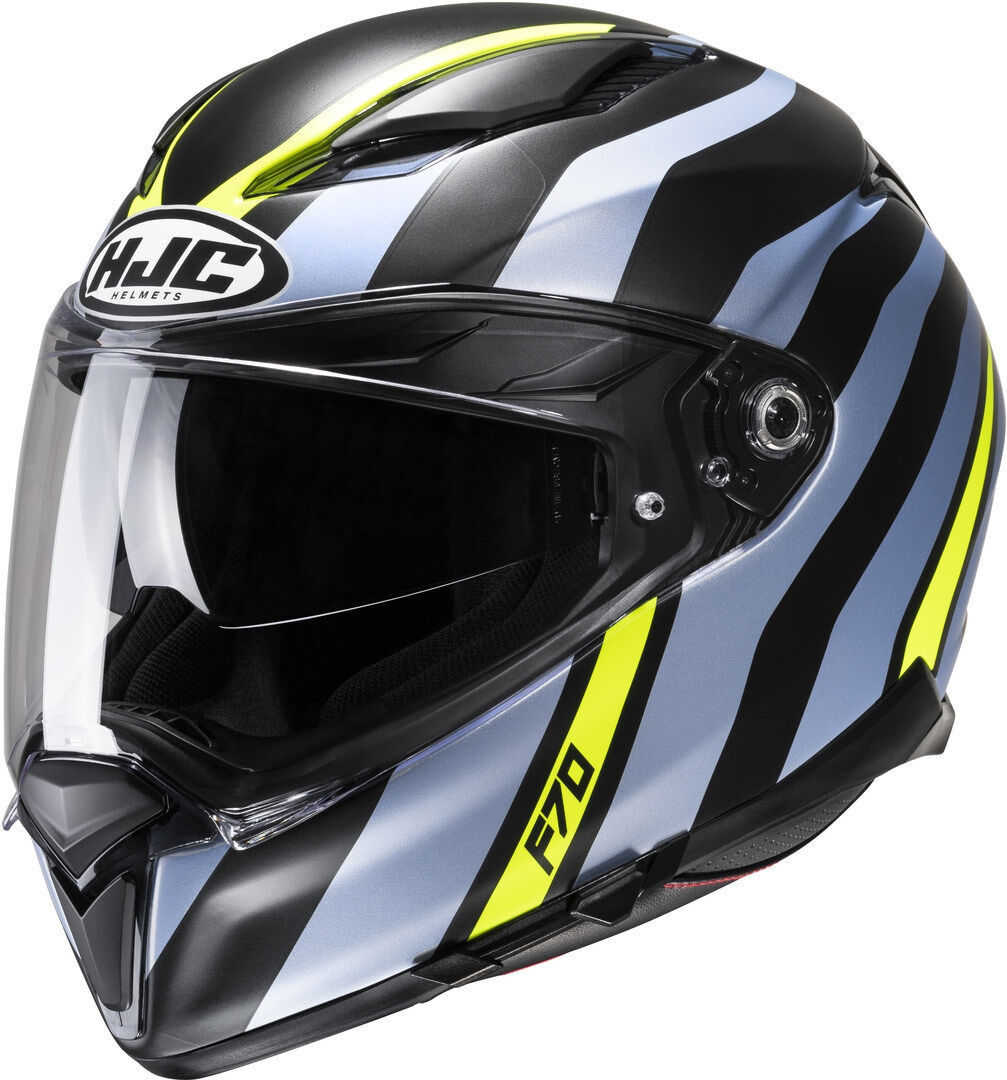 HJC F70 Galla Casco - Negro Gris Amarillo (2XL)