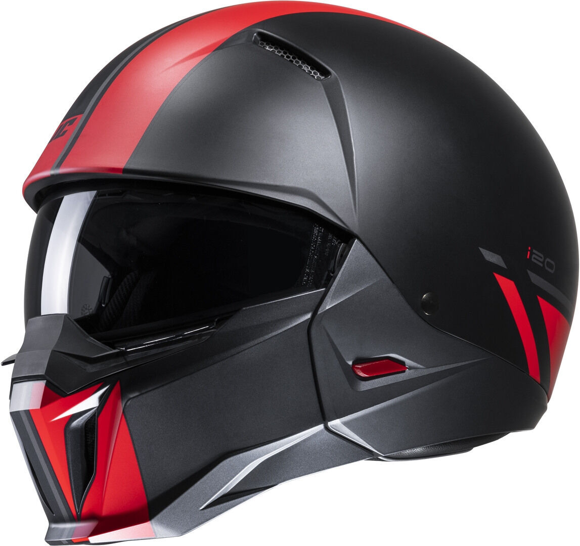 HJC i20 Batol Casco Jet - Negro Rojo (M)