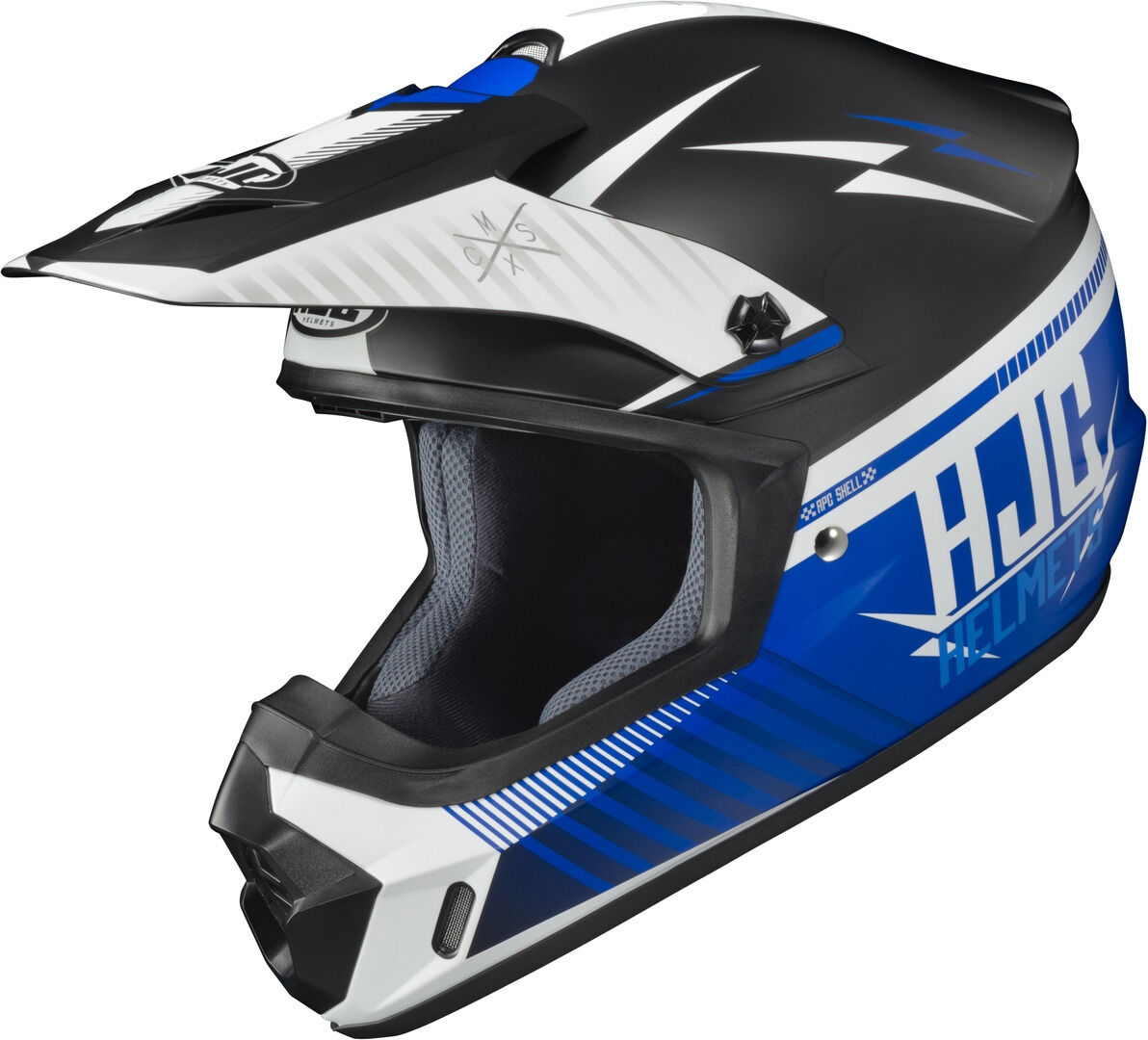 HJC CS-MX II Tweek Casco de motocross - Negro Blanco Azul (L)