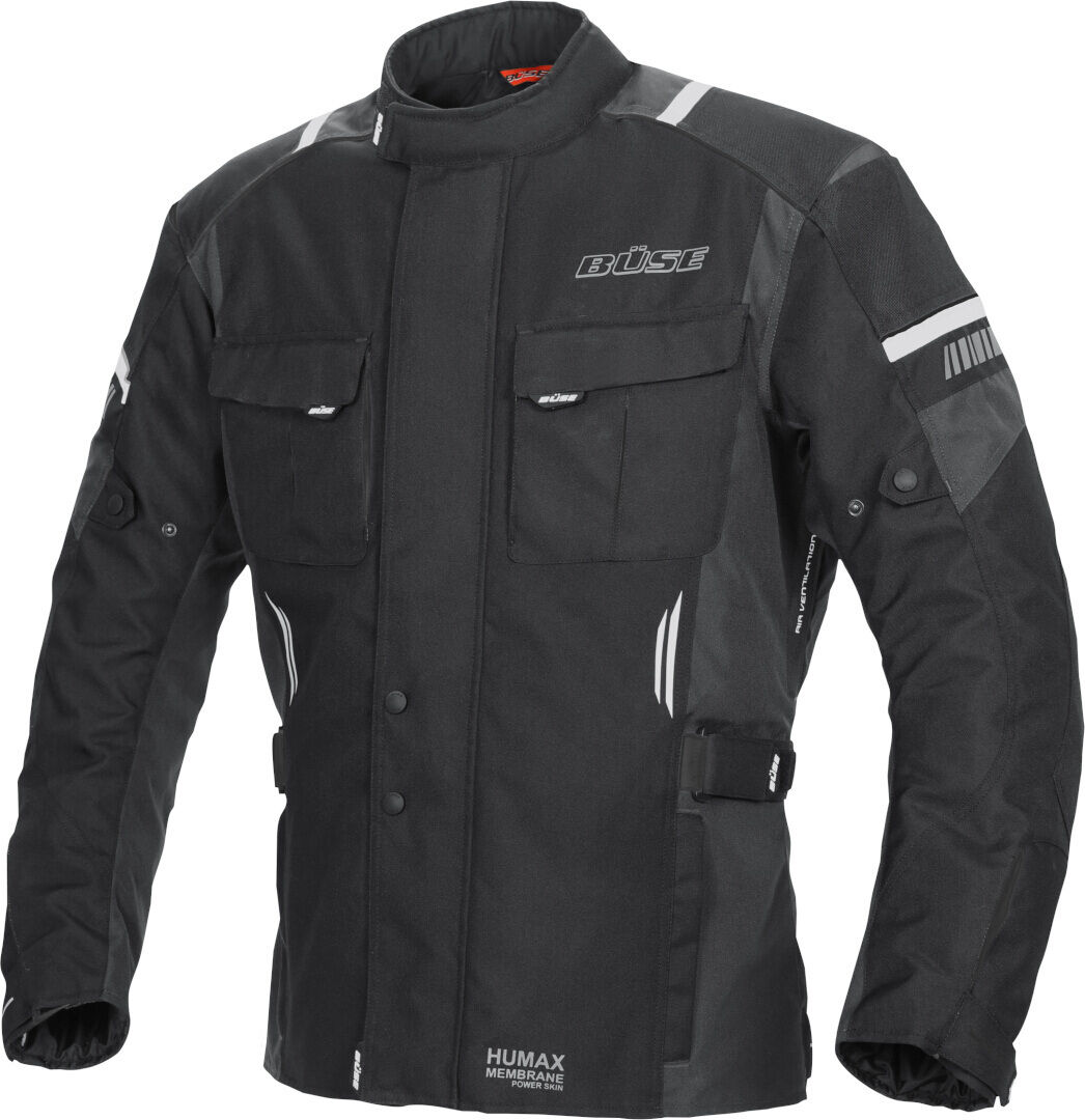 Büse Breno Pro Chaqueta textil de motocicleta - Negro Gris (4XL)