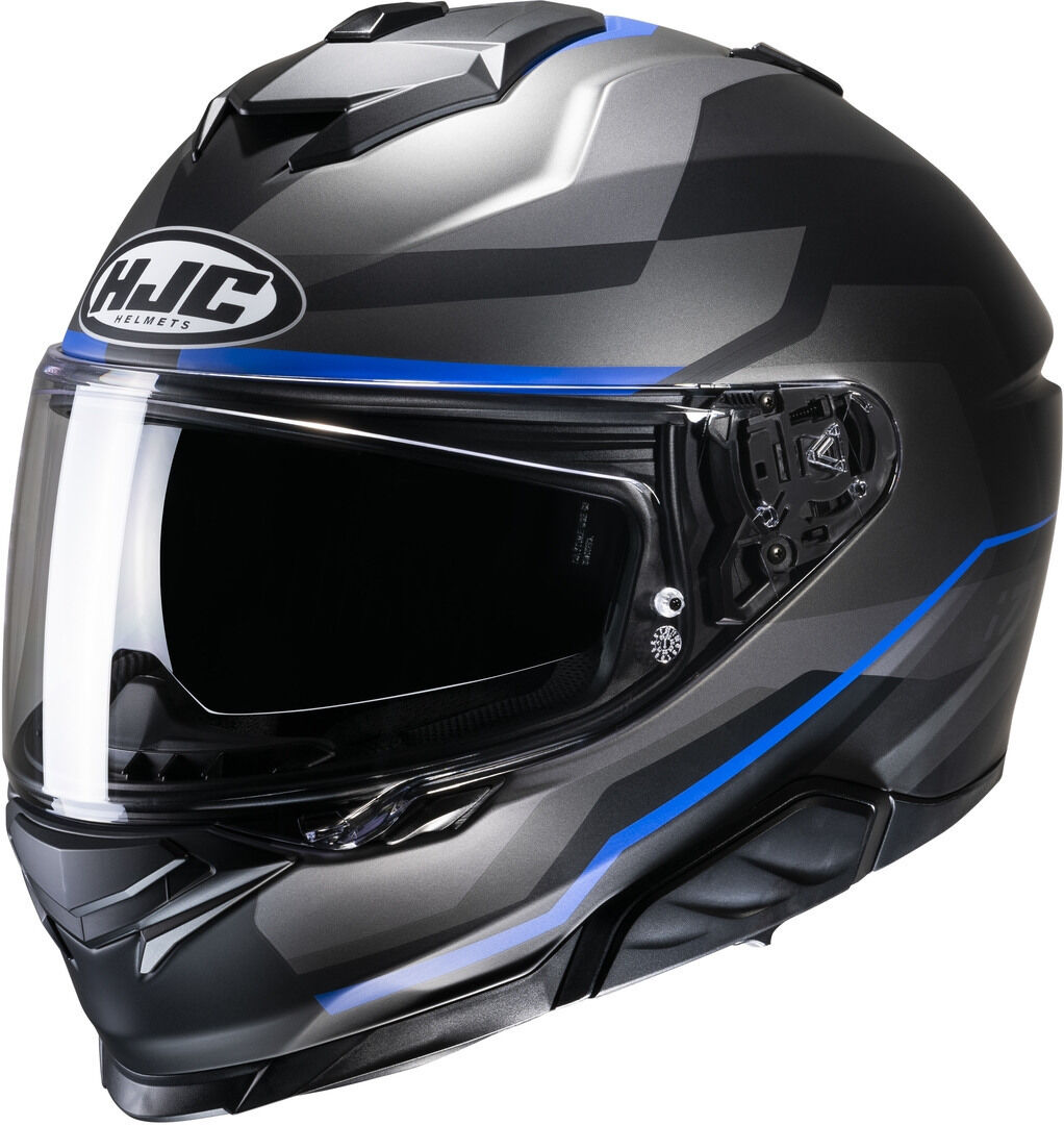 HJC i71 Nior Casco - Negro Gris Azul (2XL)