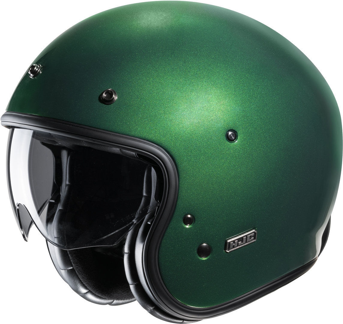 HJC V31 Solid Retro Casco Jet - Verde (XL)