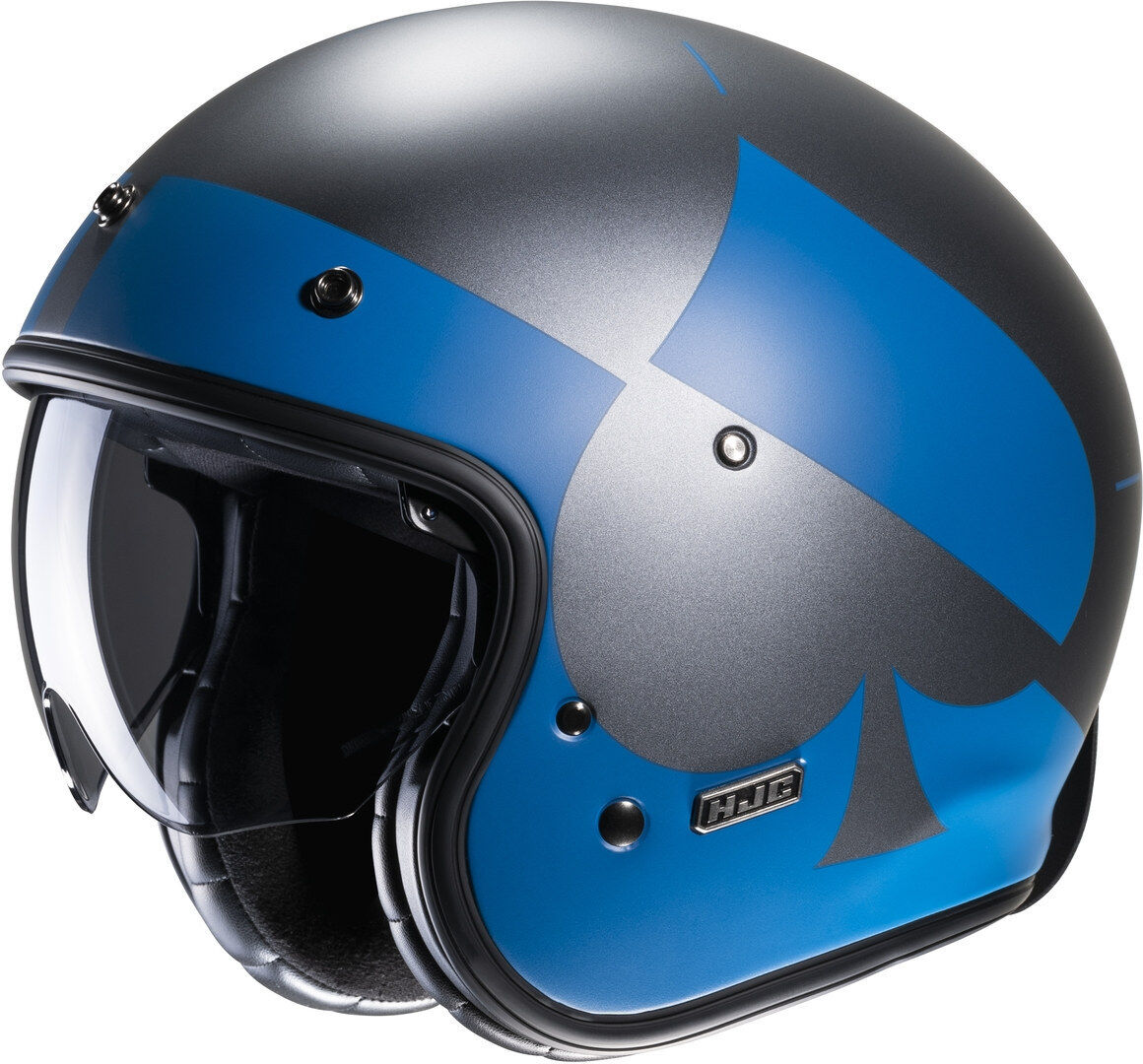 HJC V31 Kuz Retro Casco Jet - Negro Azul (L)