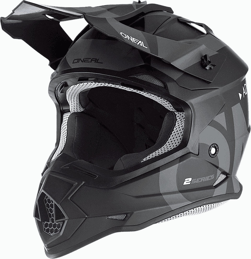 Oneal 2Series Slick 2023 Casco de motocross - Negro Gris (XL)