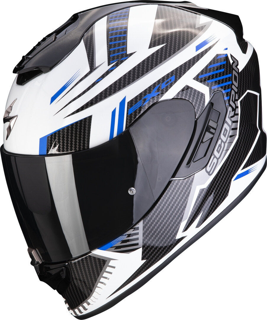 Scorpion EXO-1400 Evo Air Shell Casco - Blanco Azul (M)