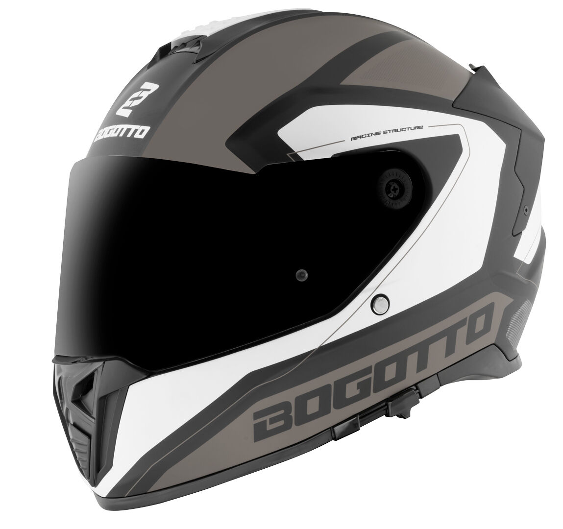 Bogotto FF122 BGT Casco - Gris Blanco (2XL)