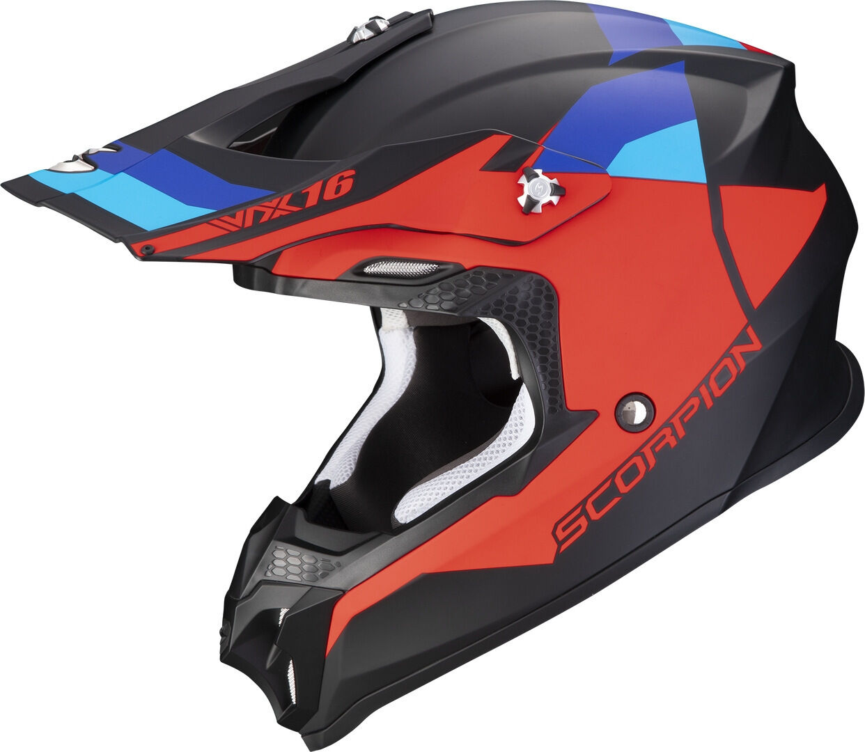 Scorpion VX-16 Evo Air Spectrum Casco de motocross - Negro Rojo (2XL)