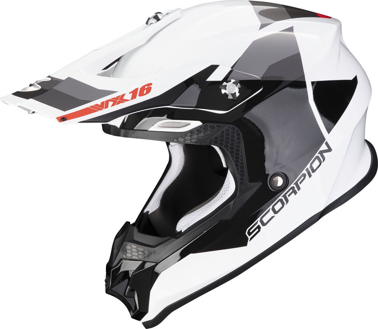 Scorpion VX-16 Evo Air Spectrum Casco de motocross - Blanco Plata (M)