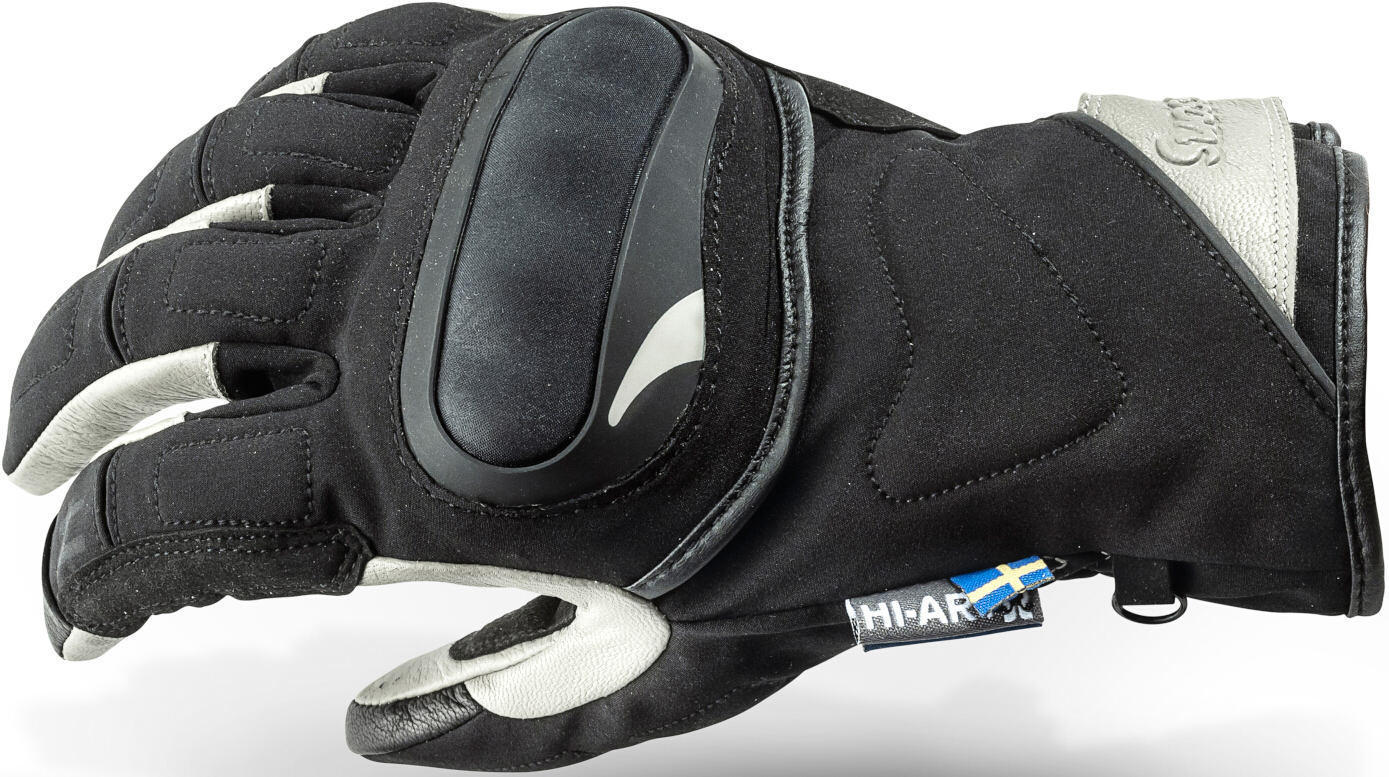 Halvarssons Oleby Guantes de motocicleta impermeables - Negro Gris (M L)