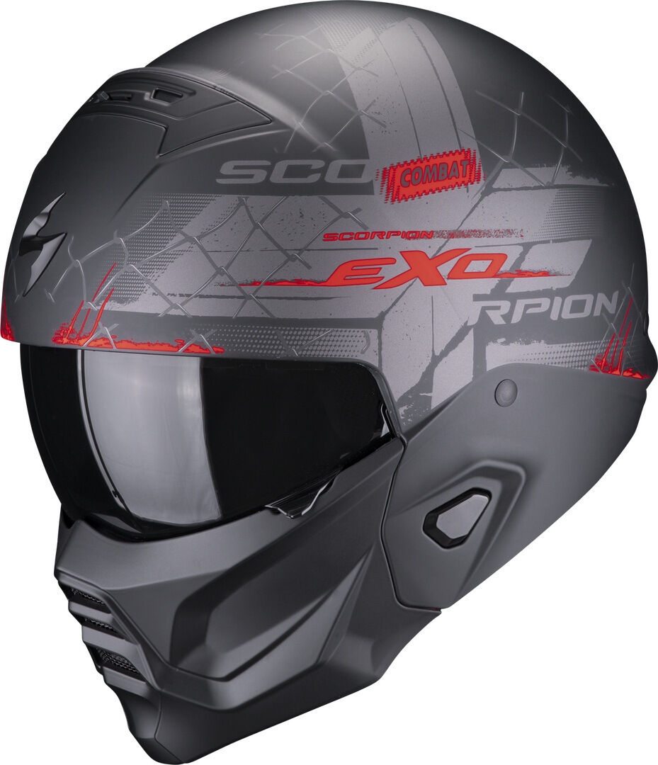 Scorpion EXO-Combat II Xenon Casco - Negro Rojo (XL)