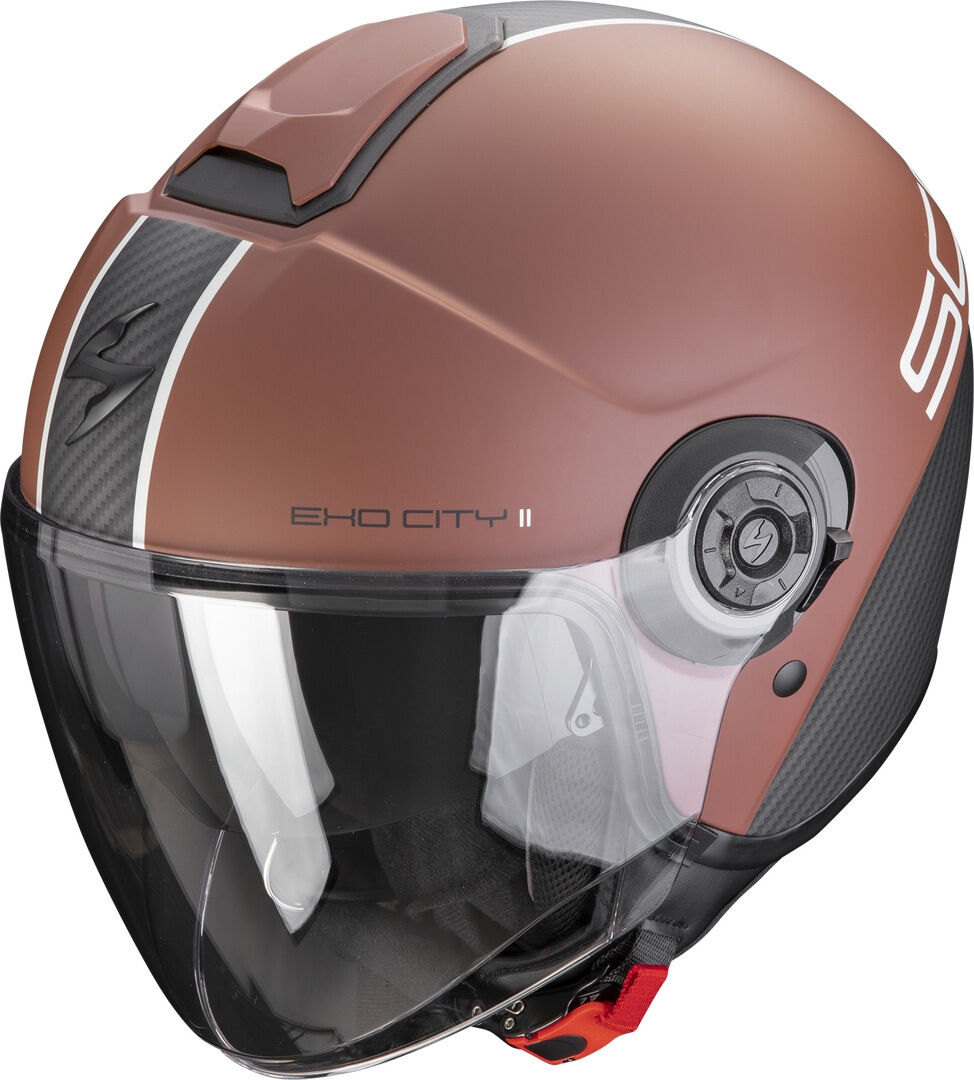 Scorpion Exo-City II Carbo Casco Jet - Negro Marrón (S)