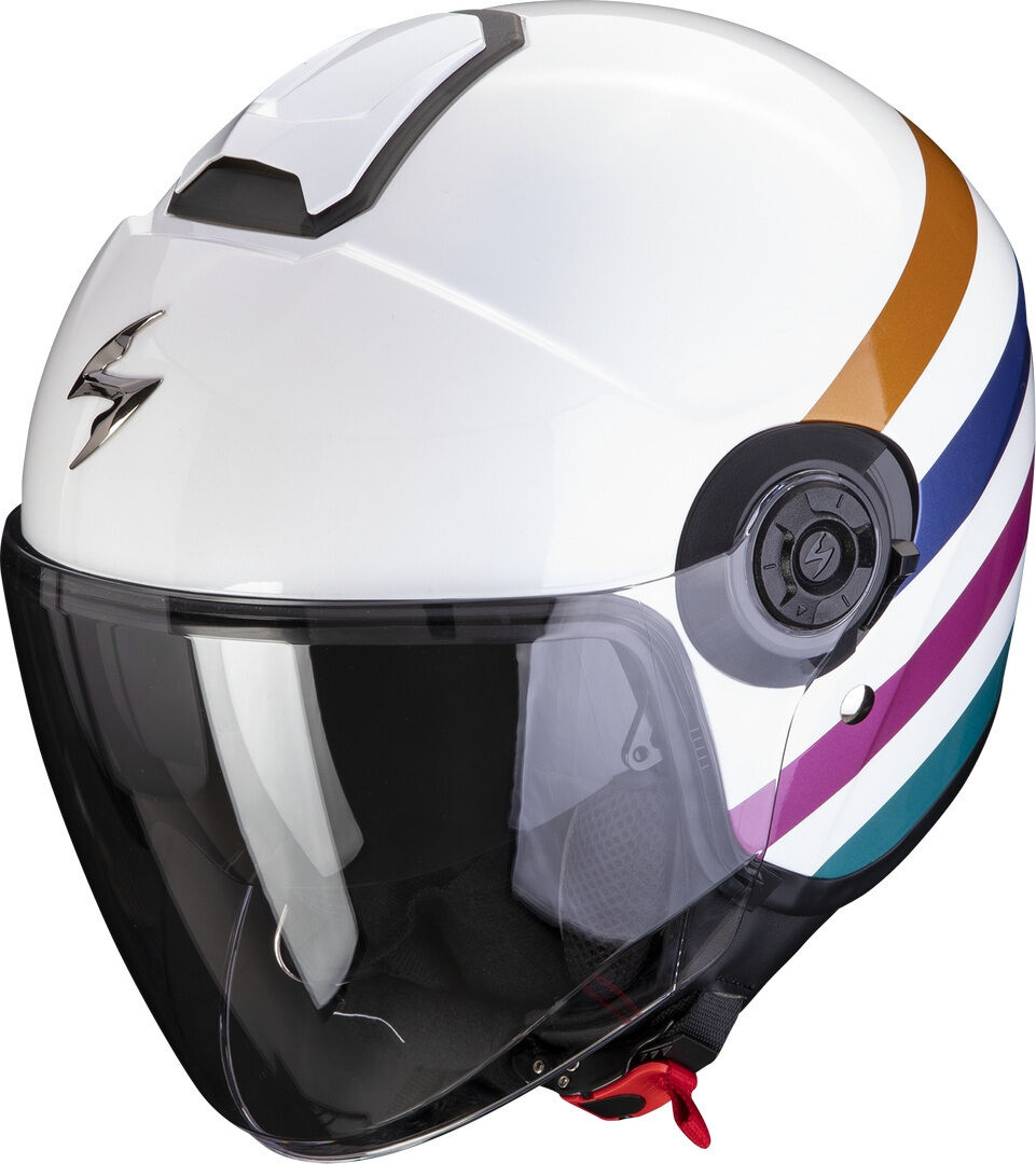 Scorpion Exo-City II Bee Casco Jet - Blanco Rosa Azul (XL)