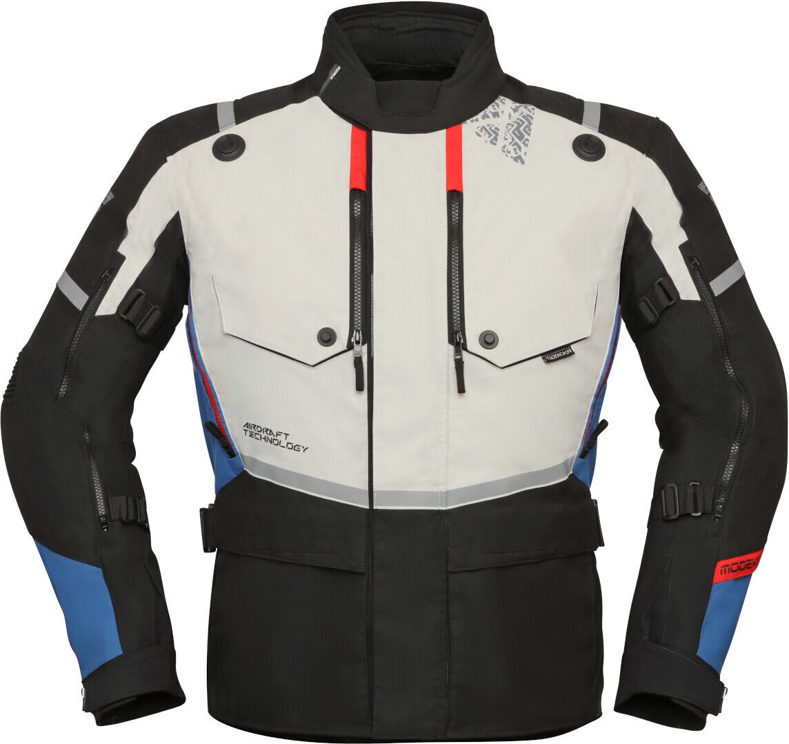 Modeka Trohn Chaqueta textil de motocicleta - Gris Azul (S)